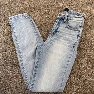 Light Blue Women's Buckle Black Jeans